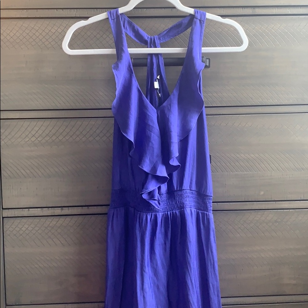 American Eagle Silk Ruffle Dress